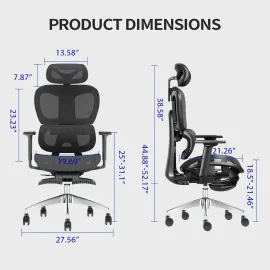 PatioMage Ergonomic Office Chair with Footrest