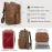 TIDING Brown Full Grain Leather 17.3 in Laptop Travel Backpack for Men
