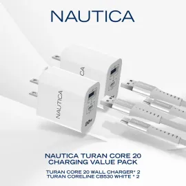 Nautica Dual-Port 20W USB-C Wall Charger