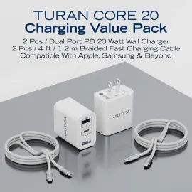 Nautica Dual-Port 20W USB-C Wall Charger