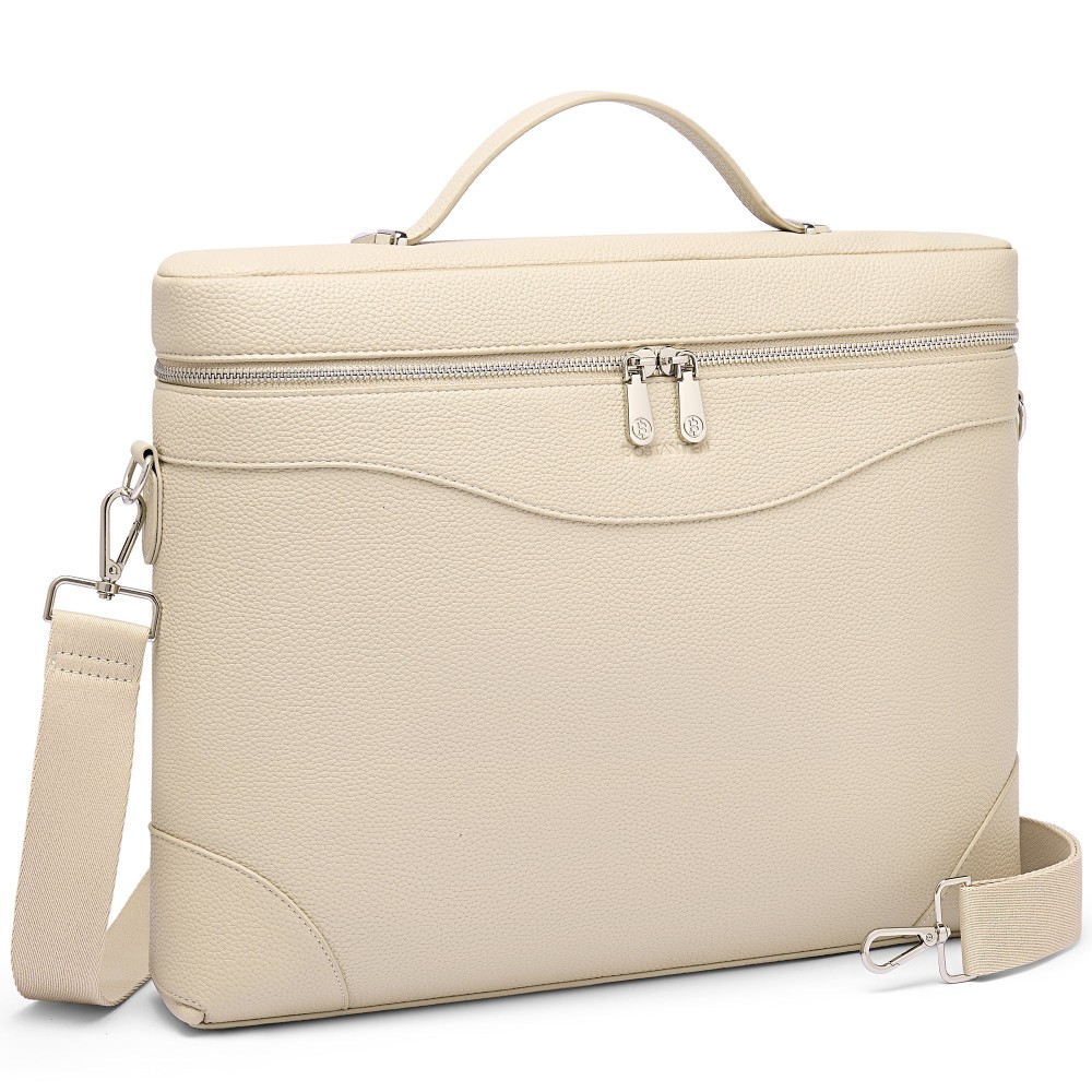 BOSTANTEN Women's Leather Laptop Bag 15.6 Inch Briefcase Work Tote